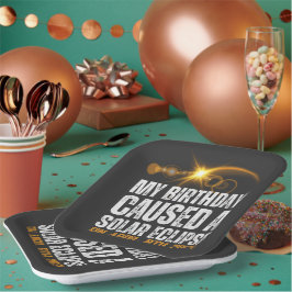 皆既食太陽の生誕4-8-2024カスタム ペーパープレート