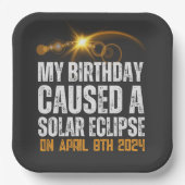 皆既食太陽の生誕4-8-2024カスタム ペーパープレート (正面)