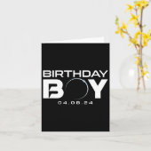 皆既食太陽の誕生日少年2024年4月8日 カード (黄色い花)