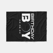 皆既食太陽の誕生日少年2024年4月8日 フリースブランケット (正面(横))
