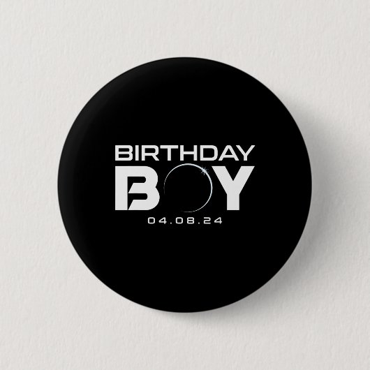 皆既食太陽の誕生日少年2024年4月8日 缶バッジ (正面)