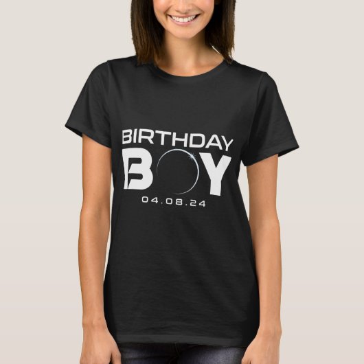 皆既食太陽の誕生日少年2024年4月8日 Tシャツ (正面)