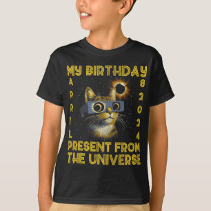 皆既食太陽の誕生日2024年4月8日キャットバット Tシャツ