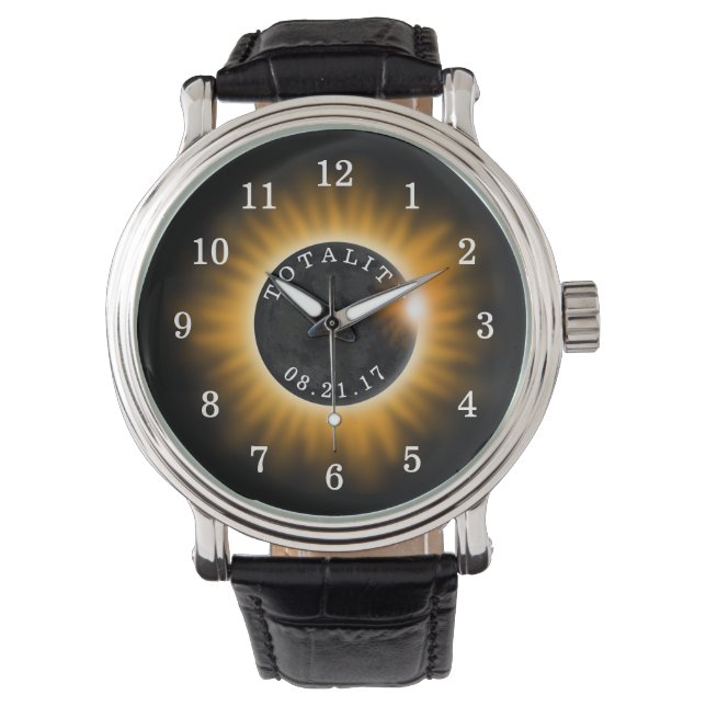 皆既食太陽の2017 腕時計 (正面)