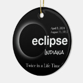 皆既食太陽の2017 2024 – インディアナ セラミックオーナメント (左)