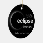 皆既食太陽の2017 2024 – ミシガン州 セラミックオーナメント (右)