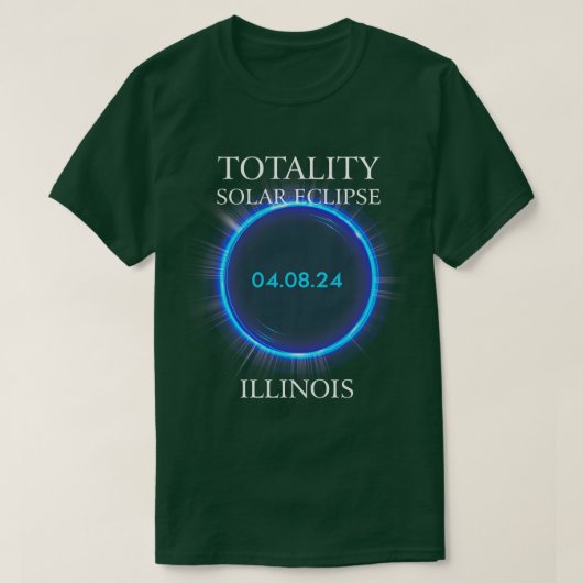 皆既食太陽の2024イリノイ04 Tシャツ (デザイン正面)