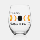 皆既食太陽の2024カスタム年記念 ステムなしワイングラス (正面)