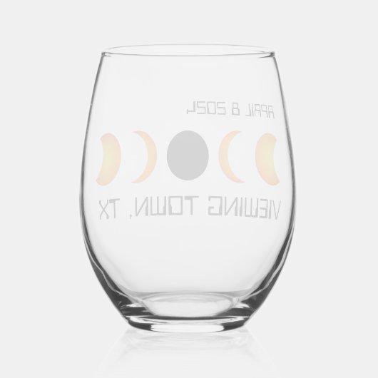 皆既食太陽の2024カスタム年記念 ステムなしワイングラス (裏面)