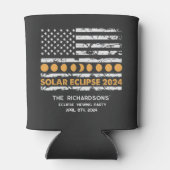 皆既食太陽の2024パーソナライズされた愛国者 缶クーラー (裏面)