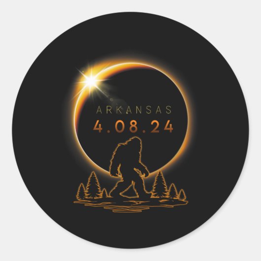 皆既食太陽の2024ビッグフット太陽の食 ラウンドシール (正面)