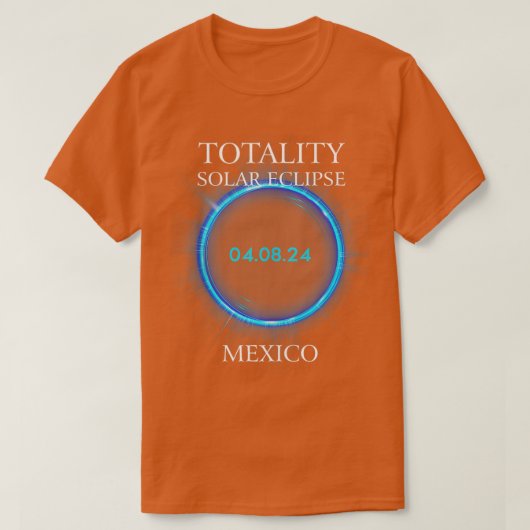 皆既食太陽の2024メキシコ040824天文学L Tシャツ (デザイン正面)