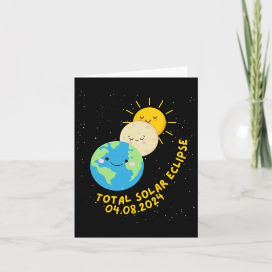 皆既食太陽の2024可愛い太陽のEclipse Kids T カード (正面)