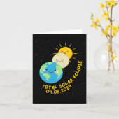 皆既食太陽の2024可愛い太陽のEclipse Kids T カード (黄色い花)