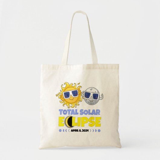 皆既食太陽の2024可愛い太陽のEclipse Kids T トートバッグ (正面)
