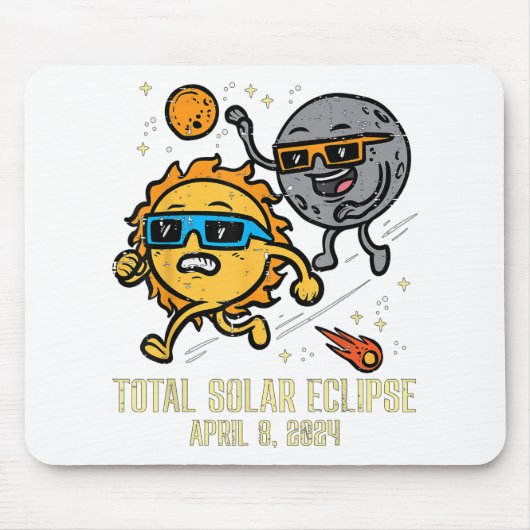 皆既食太陽の2024可愛い太陽のEclipse Kids T マウスパッド (正面)