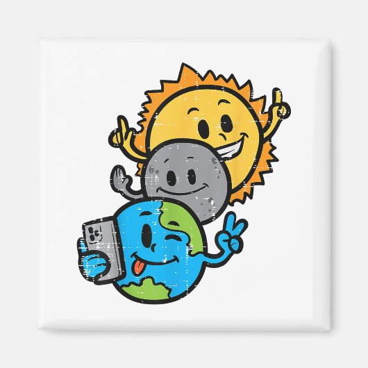 皆既食太陽の2024可愛い太陽のEclipse Kids T マグネット (正面)