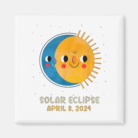皆既食太陽の2024可愛い太陽のEclipse Kids T マグネット (正面)