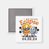 皆既食太陽の2024可愛い太陽のEclipse Kids T マグネット (正面/裏面)