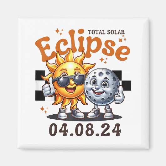 皆既食太陽の2024可愛い太陽のEclipse Kids T マグネット (正面)