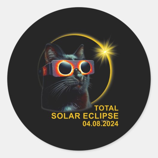 皆既食太陽の2024可愛い太陽のEclipse Kids T ラウンドシール (正面)
