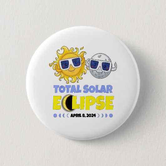 皆既食太陽の2024可愛い太陽のEclipse Kids T 缶バッジ (正面)