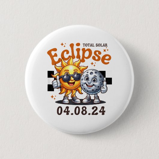 皆既食太陽の2024可愛い太陽のEclipse Kids T 缶バッジ (正面)