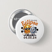 皆既食太陽の2024可愛い太陽のEclipse Kids T 缶バッジ (正面&裏面)