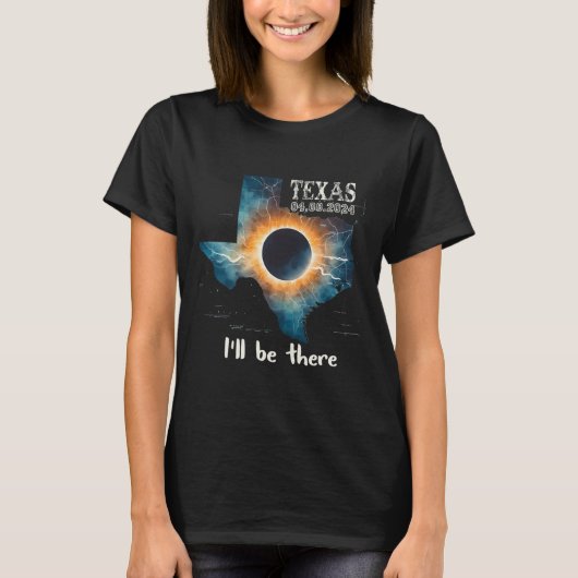 皆既食太陽の2024年テキサス州1 Tシャツ (正面)