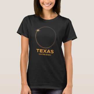 皆既食太陽の2024年全能テキサス州 Tシャツ