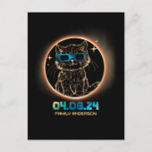 皆既食太陽の2024年猫食太陽の眼鏡 ポストカード (正面)