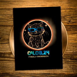 皆既食太陽の2024年猫食太陽の眼鏡 ポストカード