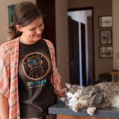 皆既食太陽の2024年猫食太陽の眼鏡 Tシャツ