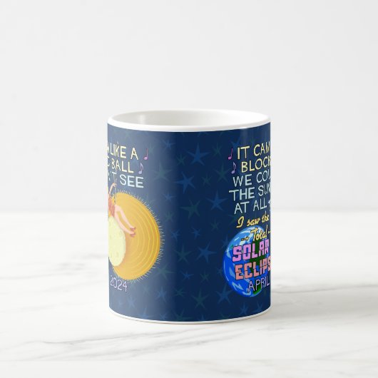 皆既食太陽の2024年4月8日アメリカおもしろい人 コーヒーマグカップ (中央)