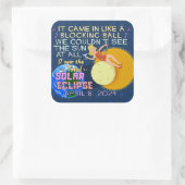 皆既食太陽の2024年4月8日アメリカおもしろい人 スクエアシール (バッグ)