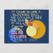 皆既食太陽の2024年4月8日アメリカおもしろい人 ポストカード (正面)