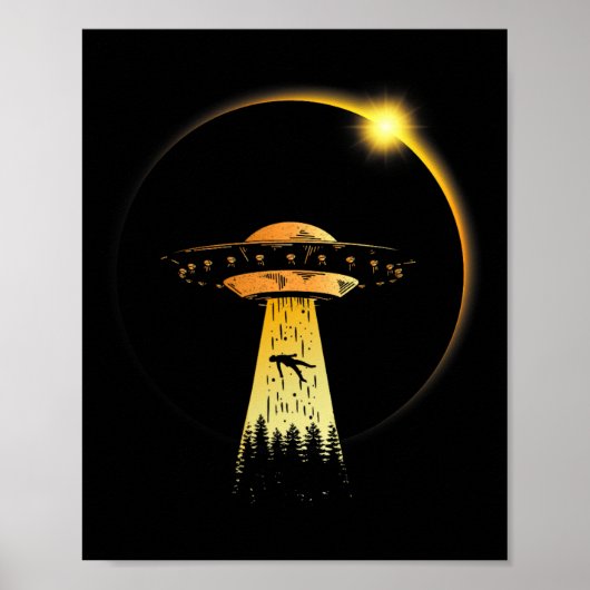 皆既食太陽の2024年4月8日エイリアンUfo ポスター (正面)