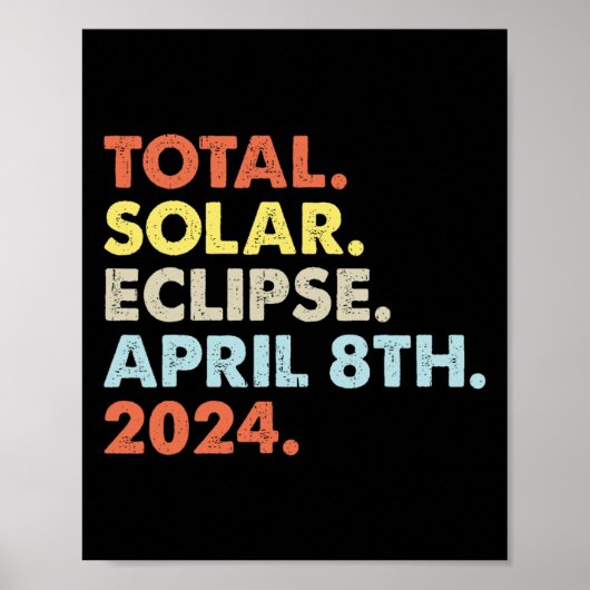 皆既食太陽の2024年4月8日トータリティアストロン ポスター (正面)