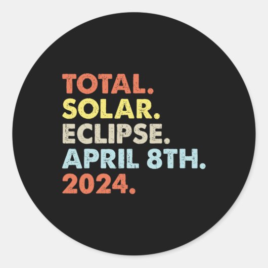 皆既食太陽の2024年4月8日トータリティアストロン ラウンドシール (正面)