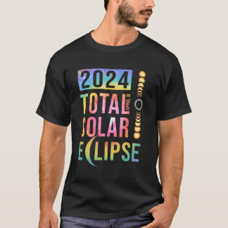 皆既食太陽の2024年4月8日全米 Tシャツ