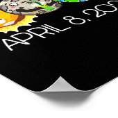 皆既食太陽の2024年4月8日月天文学Sp ポスター (角)