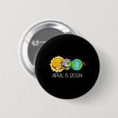 皆既食太陽の2024年4月8日月天文学Sp 缶バッジ (正面&裏面)