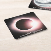 皆既食太陽の2024年4月8日月日 スクエアペーパーコースター (アングル)