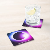 皆既食太陽の2024年4月8日月日 スクエアペーパーコースター (インサイチュ)