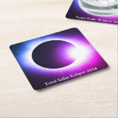 皆既食太陽の2024年4月8日月日 スクエアペーパーコースター (アングル)