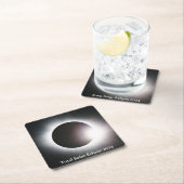 皆既食太陽の2024年4月8日月日 スクエアペーパーコースター (インサイチュ)