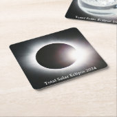 皆既食太陽の2024年4月8日月日 スクエアペーパーコースター (アングル)