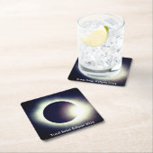 皆既食太陽の2024年4月8日月日 スクエアペーパーコースター (インサイチュ)