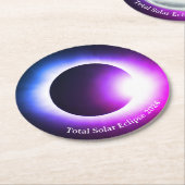 皆既食太陽の2024年4月8日月日 ラウンドペーパーコースター (アングル)