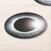 皆既食太陽の2024年4月8日月日 ラウンドペーパーコースター (アングル)